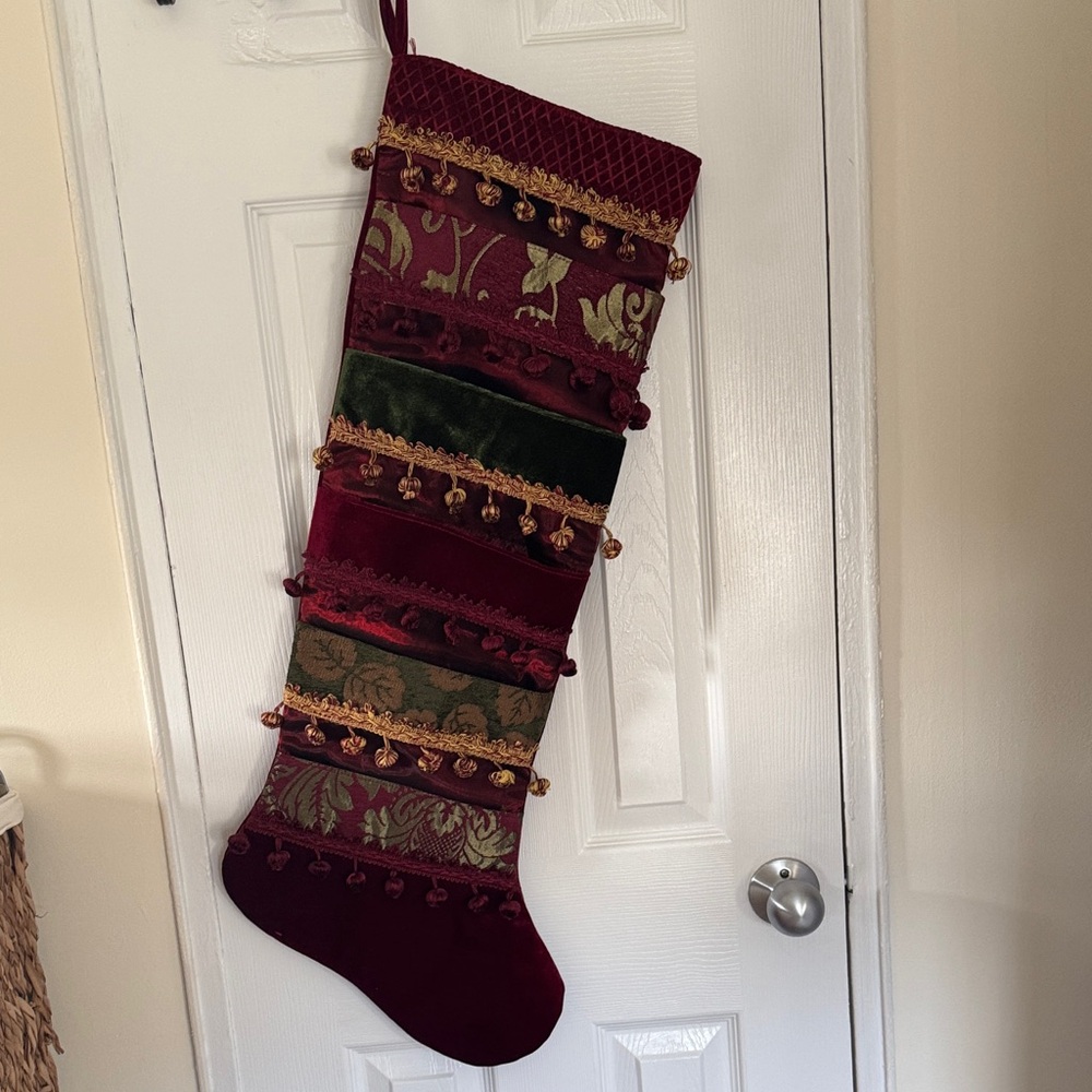 Elegant Holiday Stocking with Tassels